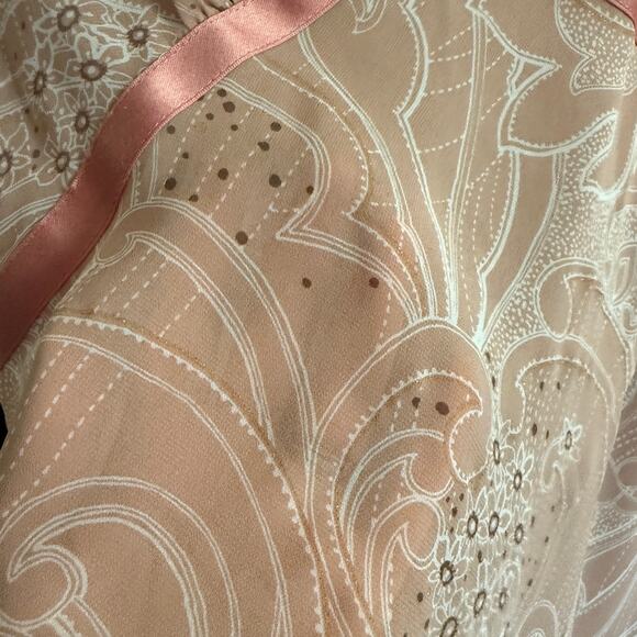 AS KNOW AS DE BASE | Petal pink paisley Y2K Flutter sleeve Top | Small Japanese - Picture 7 of 8